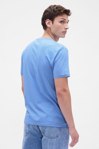T-shirt straight in cotone bio - Celeste