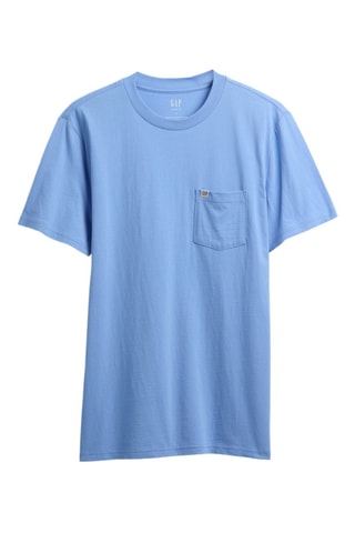 T-shirt straight in cotone bio - Celeste