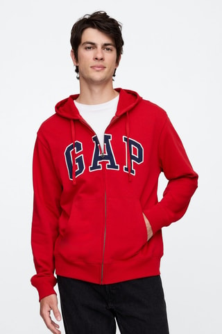Felpa con cappuccio - Rosso