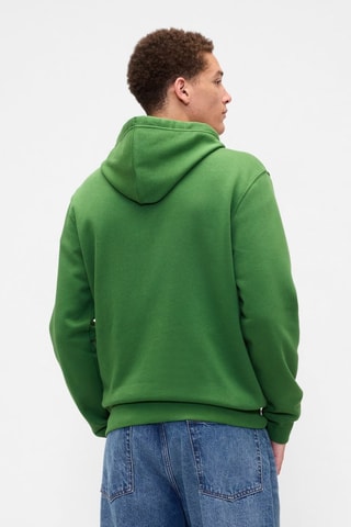 Felpa in pile con cappuccio - Verde scuro