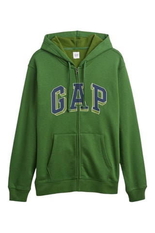Felpa in pile con cappuccio - Verde scuro
