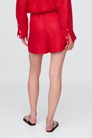 Shorts relaxed in lino - Rosso