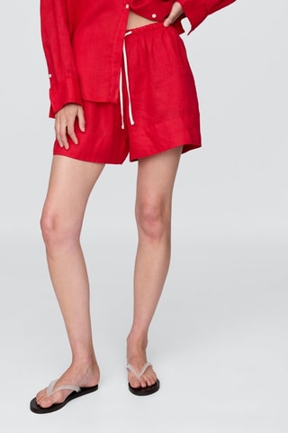 Shorts relaxed in lino - Rosso