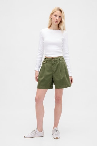 Shorts a vita alta - Verde oliva