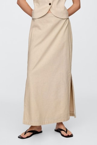 Gonna lunga in lino - Beige