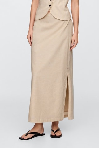 Gonna lunga in lino - Beige