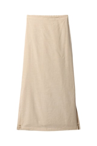 Gonna lunga in lino - Beige
