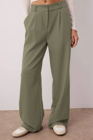 Pantalon wide legs taille haute - Kaki
