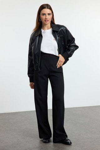 Pantalón palazzo de tiro alto - Negro
