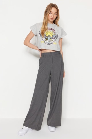 Pantalón palazzo - Gris oscuro
