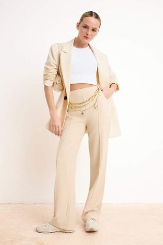 Pantalón wide leg - Beige