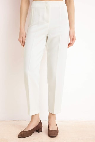 Pantalón pitillo de tiro alto - Blanco