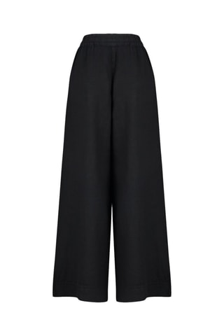 Pantalón tiro alto lino - Negro