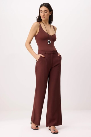 Pantalón wide leg - Burdeos