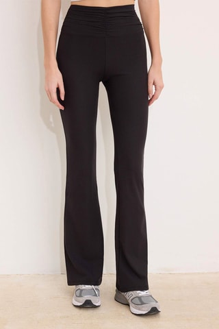 Pantalón flare de tiro alto - Negro