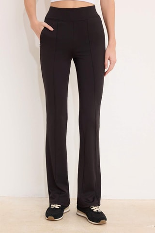 Pantalón flare de tiro alto - Negro