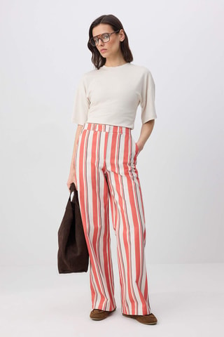 Pantalón wide leg - Rojo