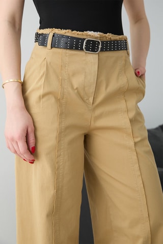 Pantalón barrel - Camel