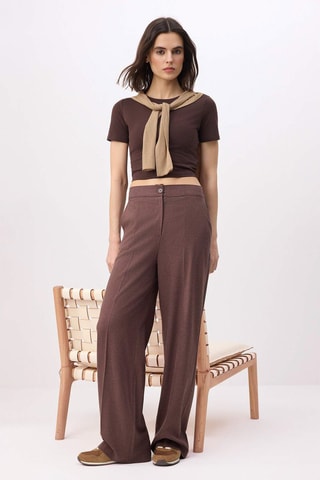 Pantalón wide leg - Marrón