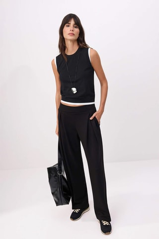 Pantalon wide legs - Noir