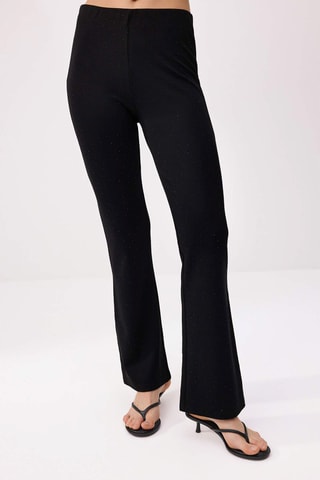 Pantalón flare de tiro alto - Negro