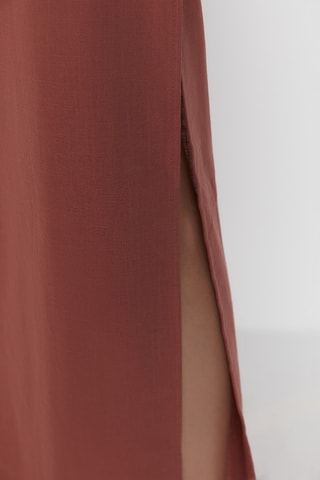 Pantalón palazzo de tiro alto - Rojo teja