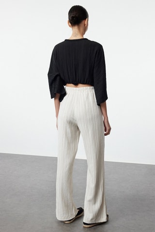 Pantalón bootcut de tiro alto - Crudo