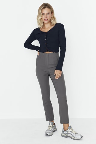 Pantalón slim fit 7/8 de tiro alto - Antracita