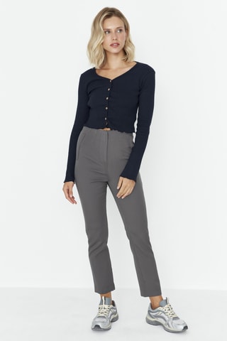 Pantalón slim fit 7/8 de tiro alto - Antracita
