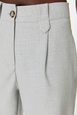 Pantalón carrot 7/8 de tiro alto - Gris claro jaspeado