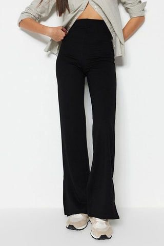 Pantalon flare taille haute Noir