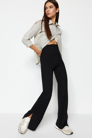 Pantalon flare taille haute Noir