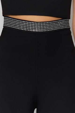 Pantalón flare de tiro alto - Negro