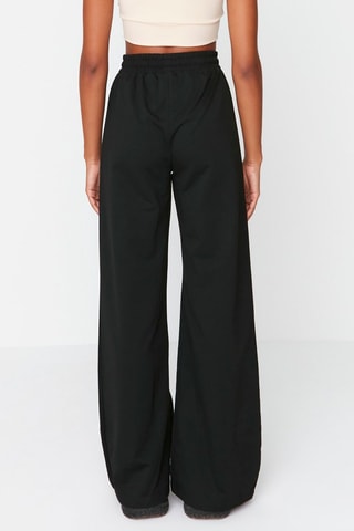 Pantalón wide leg de tiro alto - Negro