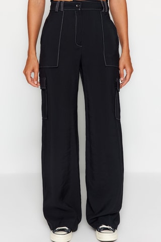 Pantalón cargo de tiro alto - Negro