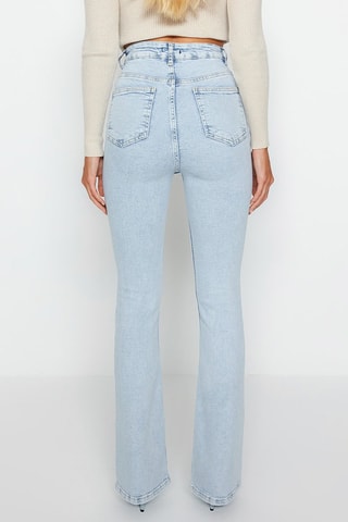 Vaquero wide leg de tiro alto - Celeste