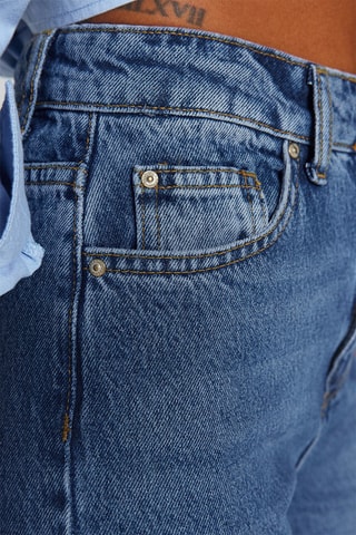 Jean mom taille haute Bleu