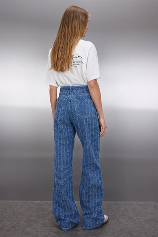 Vaquero wide leg de tiro alto - Azul