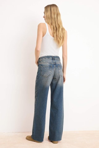 Vaquero wide leg de tiro alto - Azul marino