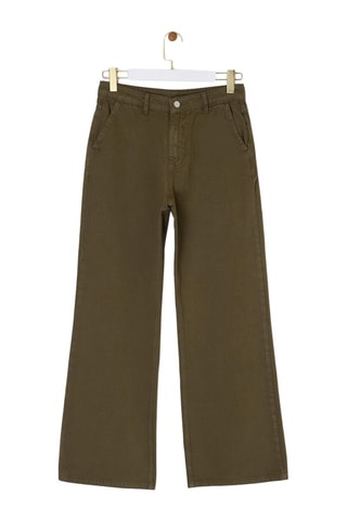 Vaquero wide leg de tiro alto - Caqui