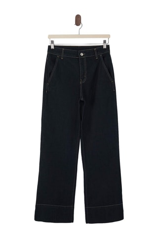 Vaquero wide leg de tiro alto - Azul oscuro