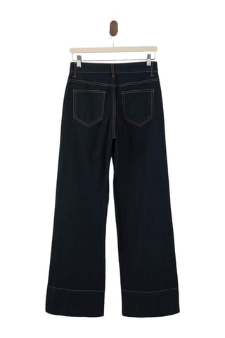 Vaquero wide leg de tiro alto - Azul oscuro