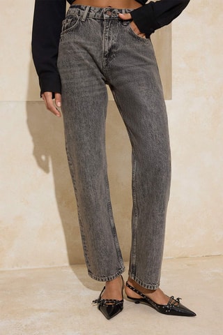 Vaquero straight de tiro alto - Gris