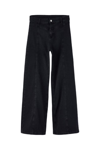 Vaquero wide leg de tiro alto - Negro