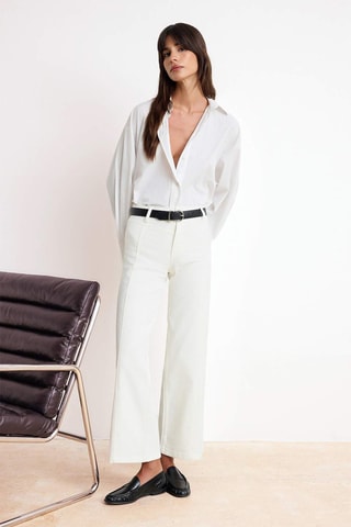 Vaquero wide leg de tiro alto - Blanco