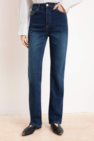 Vaquero slim fit de tiro alto - Azul marino