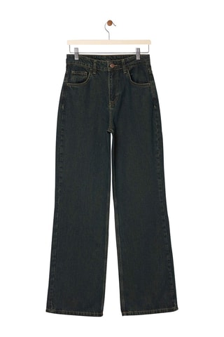 Vaquero wide leg de tiro alto - Marrón