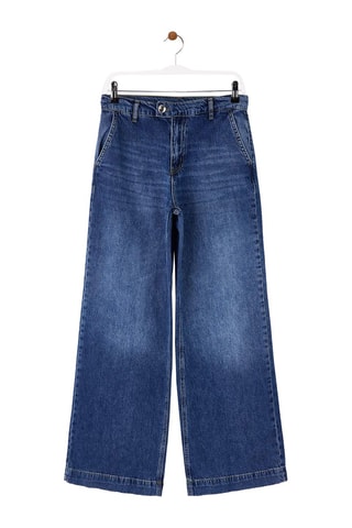 Vaquero wide leg de tiro alto - Azul oscuro