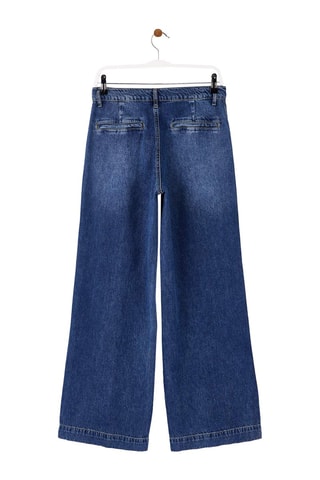 Vaquero wide leg de tiro alto - Azul oscuro