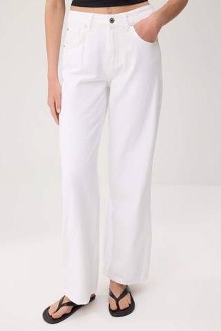 Vaquero wide leg de tiro alto - Blanco